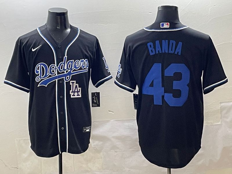 Men 2025 Los Angeles Dodgers #43 Banda Black Three generations Fashion Nike MLB Jersey style 2